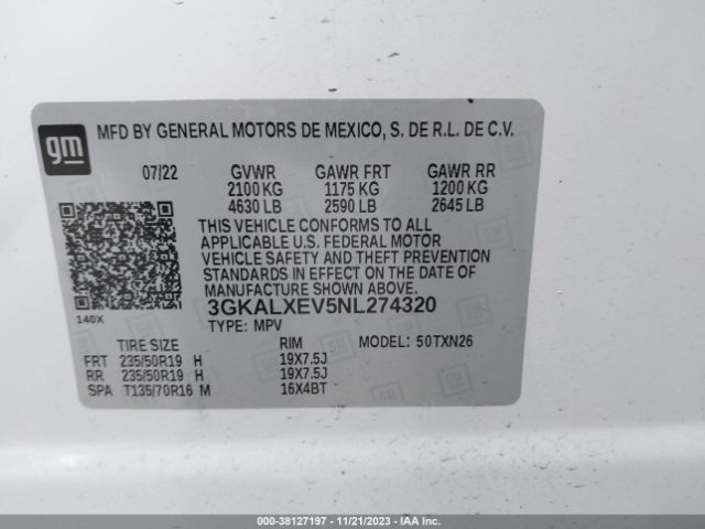 Photo 8 VIN: 3GKALXEV5NL274320 - GMC TERRAIN 