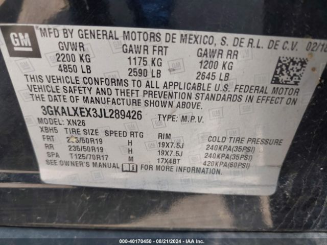 Photo 8 VIN: 3GKALXEX3JL289426 - GMC TERRAIN 