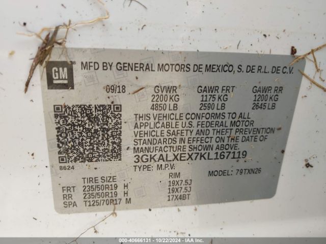 Photo 8 VIN: 3GKALXEX7KL167119 - GMC TERRAIN 