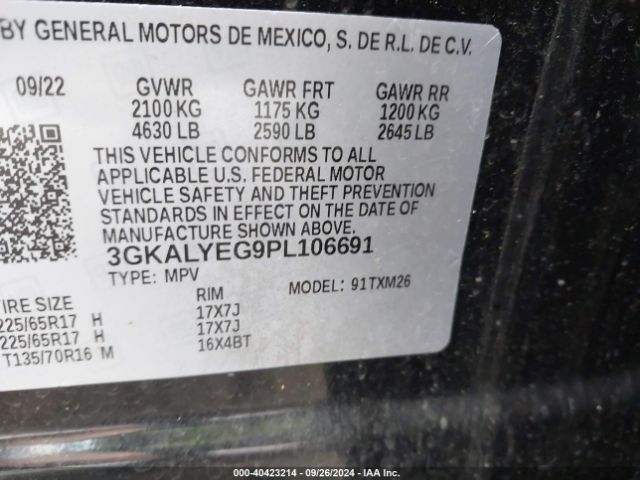 Photo 8 VIN: 3GKALYEG9PL106691 - GMC TERRAIN 