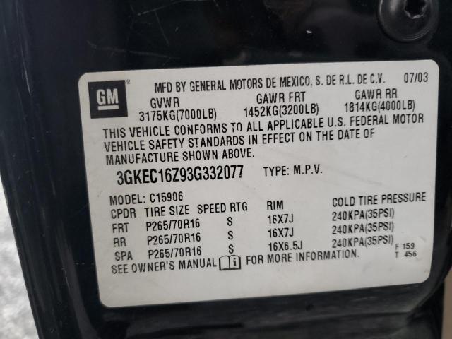 Photo 12 VIN: 3GKEC16Z93G332077 - GMC YUKON 