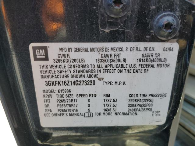 Photo 12 VIN: 3GKFK16Z14G273230 - GMC YUKON XL K 