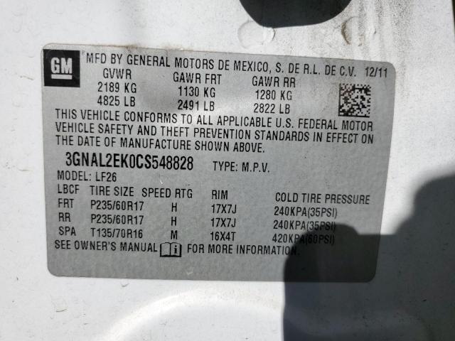 Photo 9 VIN: 3GNAL2EK0CS548828 - CHEVROLET CAPTIVA SP 