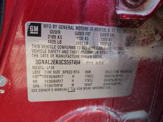 Photo 12 VIN: 3GNAL2EK0CS597494 - CHEVROLET CAPTIVA 