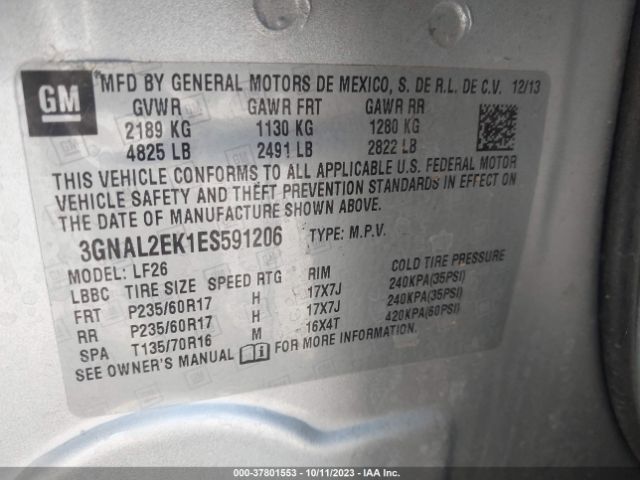 Photo 8 VIN: 3GNAL2EK1ES591206 - CHEVROLET CAPTIVA SPORT 