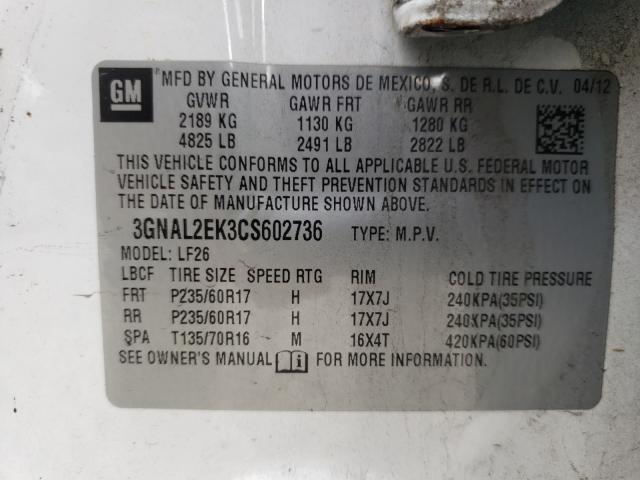 Photo 9 VIN: 3GNAL2EK3CS602736 - CHEVROLET CAPTIVA SP 