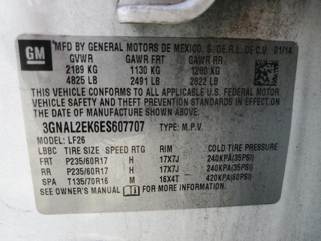 Photo 12 VIN: 3GNAL2EK6ES607707 - CHEVROLET CAPTIVA LS 