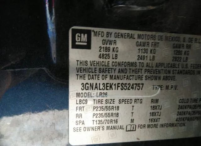 Photo 8 VIN: 3GNAL3EK1FS524757 - CHEVROLET CAPTIVA SPORT 