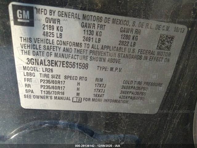 Photo 8 VIN: 3GNAL3EK7ES561598 - CHEVROLET CAPTIVA SPORT FLEET 