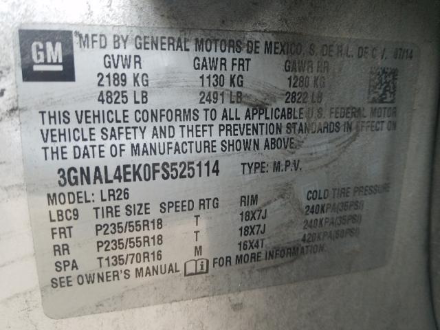 Photo 9 VIN: 3GNAL4EK0FS525114 - CHEVROLET CAPTIVA LT 