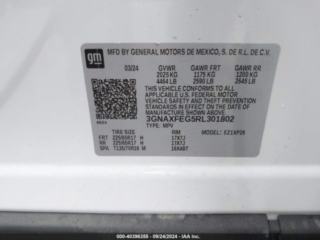 Photo 8 VIN: 3GNAXFEG5RL301802 - CHEVROLET EQUINOX 