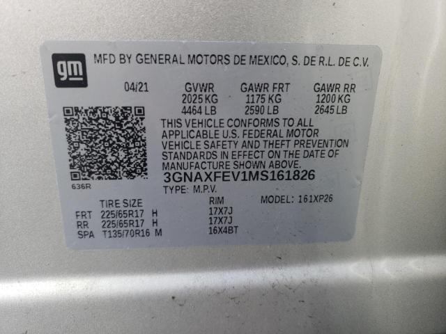 Photo 12 VIN: 3GNAXFEV1MS161826 - CHEVROLET EQUINOX 