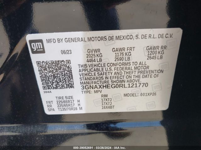 Photo 8 VIN: 3GNAXHEG0RL121770 - CHEVROLET EQUINOX 