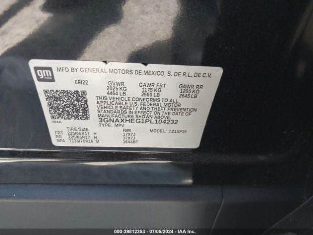 Photo 8 VIN: 3GNAXHEG1PL104232 - CHEVROLET EQUINOX 