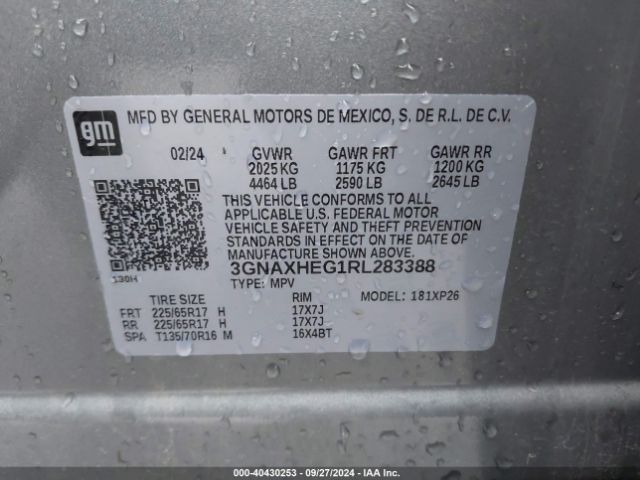 Photo 8 VIN: 3GNAXHEG1RL283388 - CHEVROLET EQUINOX 