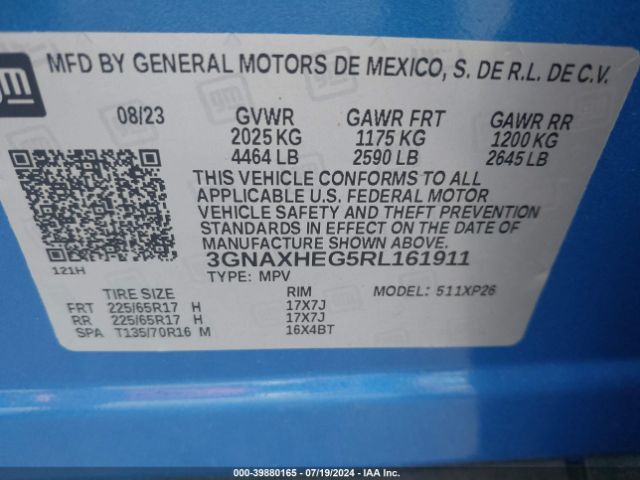 Photo 8 VIN: 3GNAXHEG5RL161911 - CHEVROLET EQUINOX 