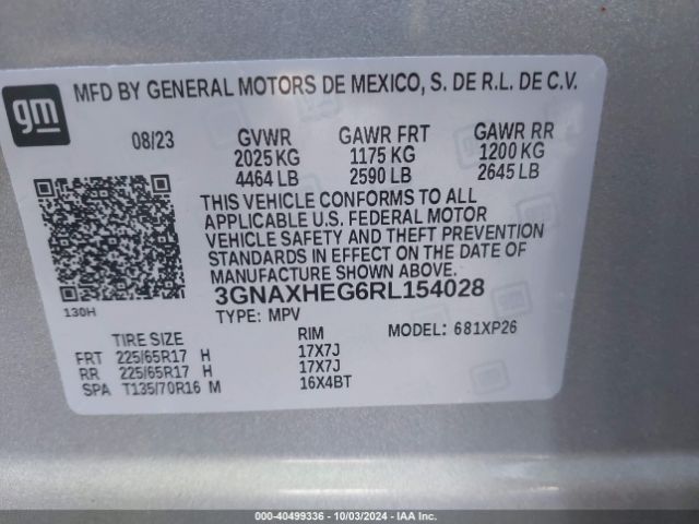 Photo 8 VIN: 3GNAXHEG6RL154028 - CHEVROLET EQUINOX 