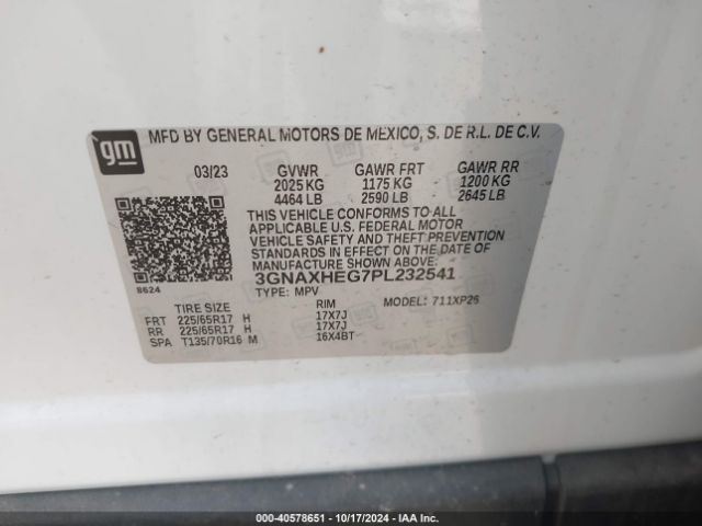 Photo 8 VIN: 3GNAXHEG7PL232541 - CHEVROLET EQUINOX 