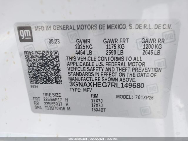 Photo 8 VIN: 3GNAXHEG7RL149680 - CHEVROLET EQUINOX 