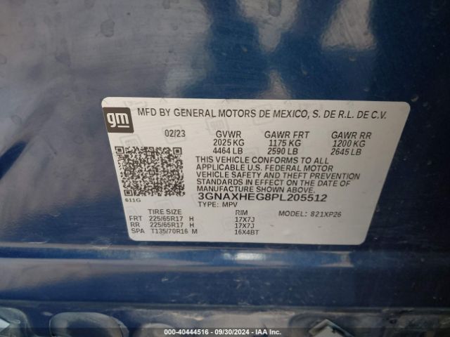 Photo 8 VIN: 3GNAXHEG8PL205512 - CHEVROLET EQUINOX 