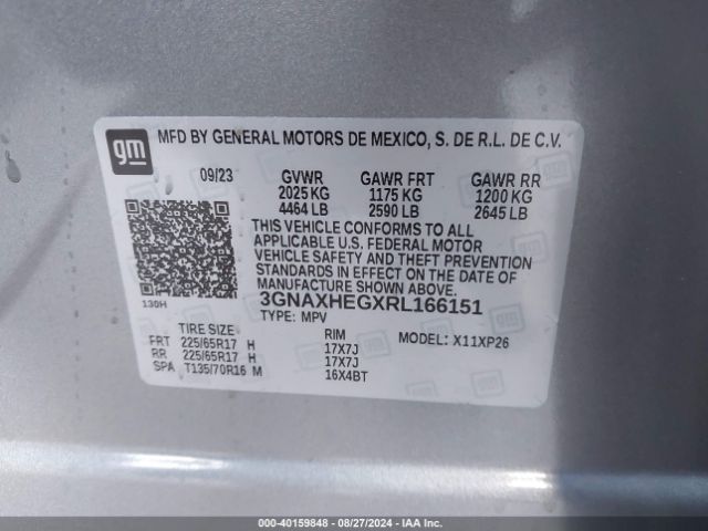 Photo 8 VIN: 3GNAXHEGXRL166151 - CHEVROLET EQUINOX 