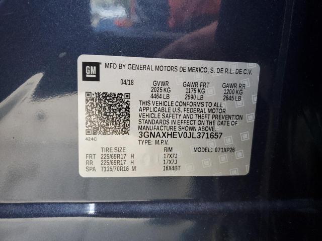 Photo 9 VIN: 3GNAXHEV0JL371657 - CHEVROLET EQUINOX LS 