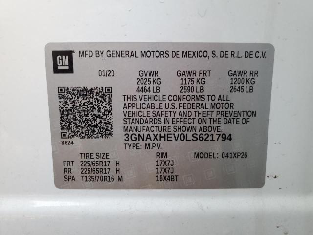 Photo 12 VIN: 3GNAXHEV0LS621794 - CHEVROLET EQUINOX LS 