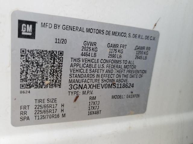 Photo 11 VIN: 3GNAXHEV0MS118624 - CHEVROLET EQUINOX LS 