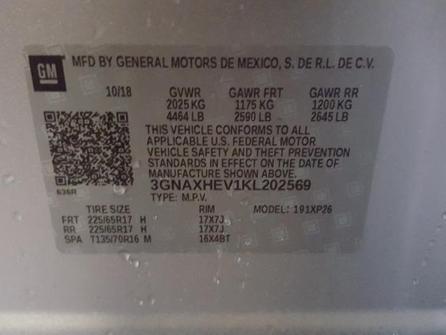 Photo 9 VIN: 3GNAXHEV1KL202569 - CHEVROLET EQUINOX LS 