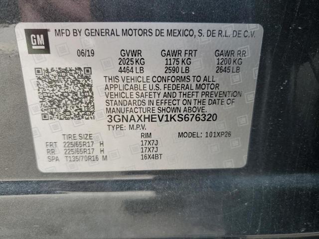 Photo 13 VIN: 3GNAXHEV1KS676320 - CHEVROLET EQUINOX LS 