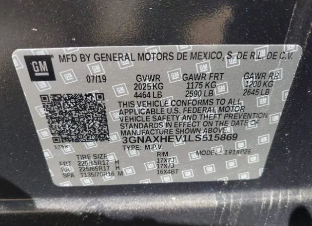 Photo 8 VIN: 3GNAXHEV1LS515869 - CHEVROLET EQUINOX 