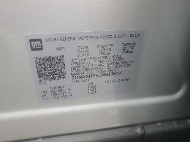 Photo 12 VIN: 3GNAXHEV1MS166701 - CHEVROLET EQUINOX LS 