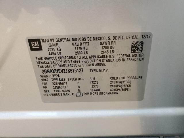 Photo 11 VIN: 3GNAXHEV2JS576127 - CHEVROLET EQUINOX LS 