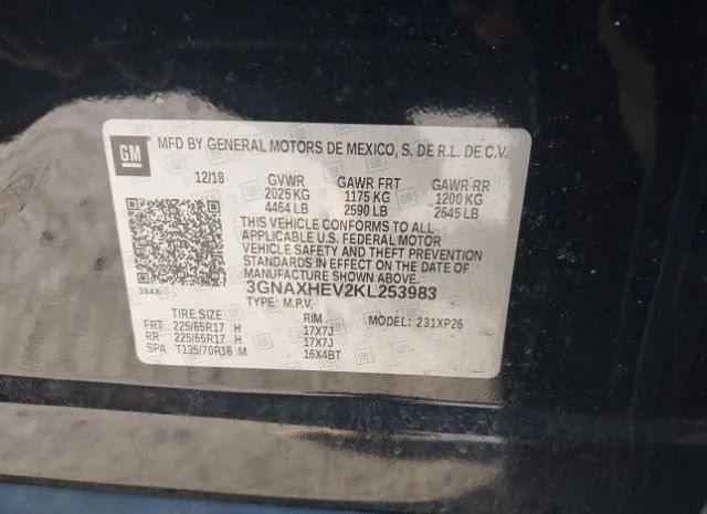 Photo 8 VIN: 3GNAXHEV2KL253983 - CHEVROLET EQUINOX 