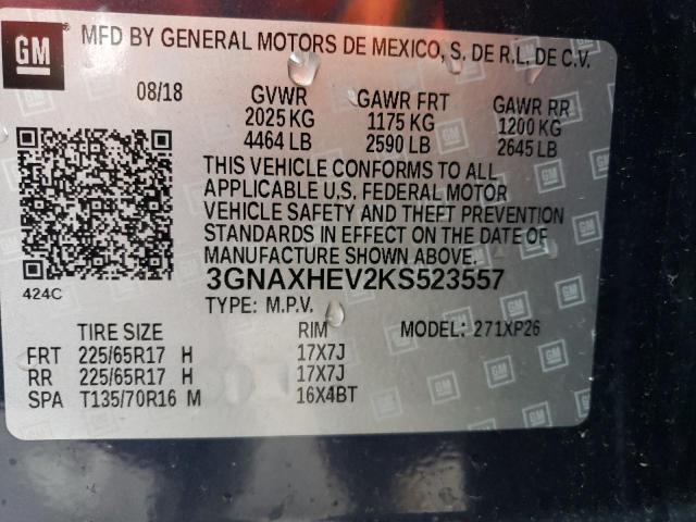 Photo 12 VIN: 3GNAXHEV2KS523557 - CHEVROLET EQUINOX LS 