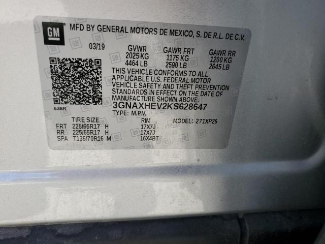 Photo 11 VIN: 3GNAXHEV2KS628647 - CHEVROLET EQUINOX LS 