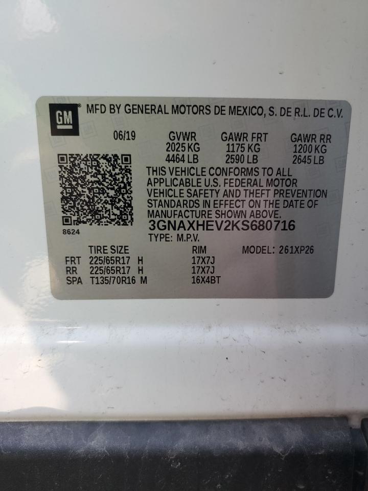 Photo 12 VIN: 3GNAXHEV2KS680716 - CHEVROLET EQUINOX 