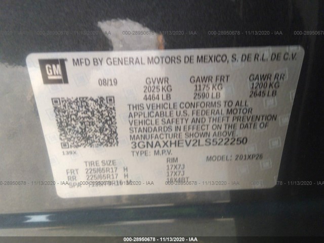 Photo 8 VIN: 3GNAXHEV2LS522250 - CHEVROLET EQUINOX 