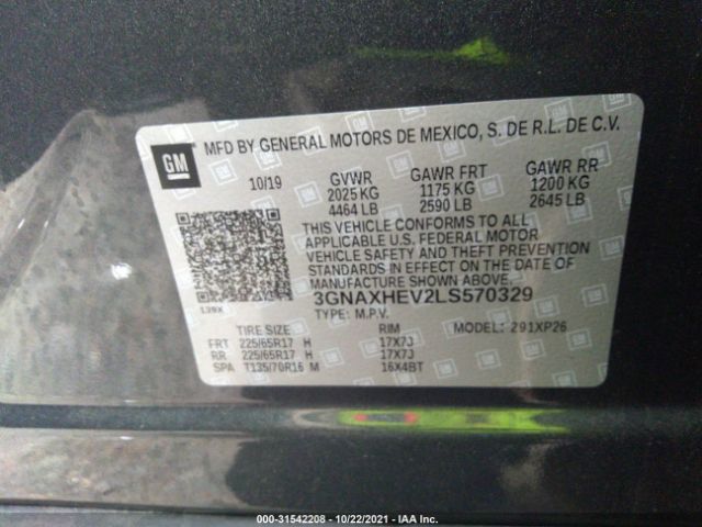 Photo 8 VIN: 3GNAXHEV2LS570329 - CHEVROLET EQUINOX 