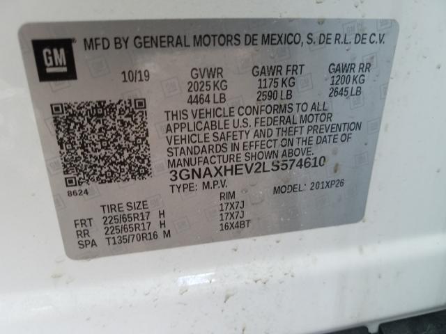 Photo 9 VIN: 3GNAXHEV2LS574610 - CHEVROLET EQUINOX LS 