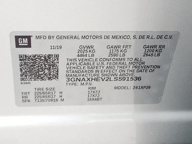 Photo 9 VIN: 3GNAXHEV2LS591536 - CHEVROLET EQUINOX LS 