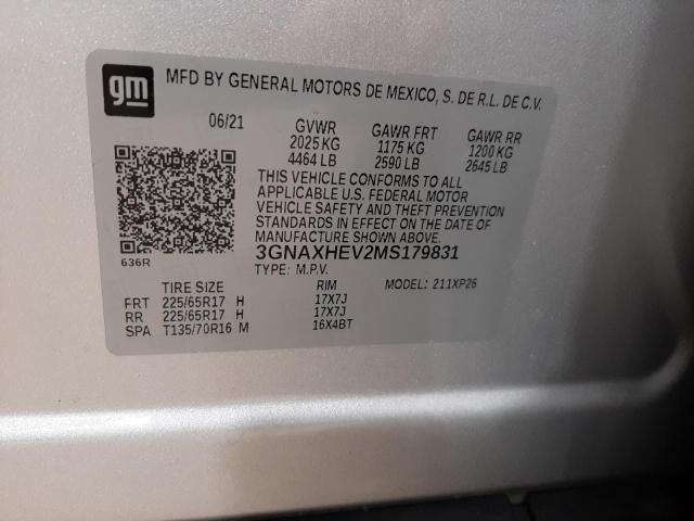 Photo 12 VIN: 3GNAXHEV2MS179831 - CHEVROLET EQUINOX LS 