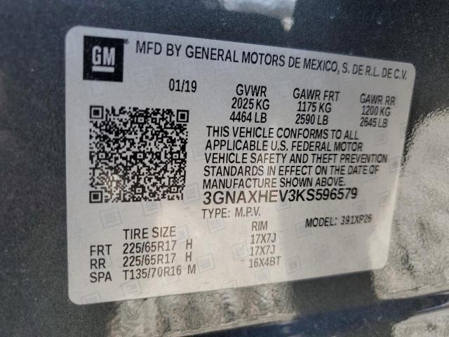 Photo 12 VIN: 3GNAXHEV3KS596579 - CHEVROLET EQUINOX 