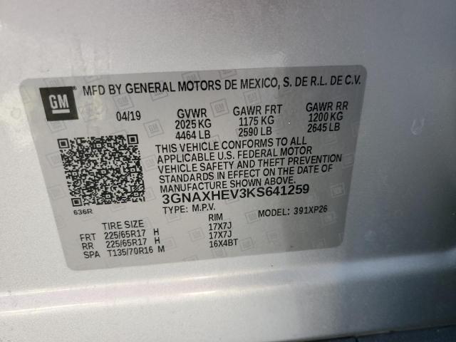 Photo 12 VIN: 3GNAXHEV3KS641259 - CHEVROLET EQUINOX LS 