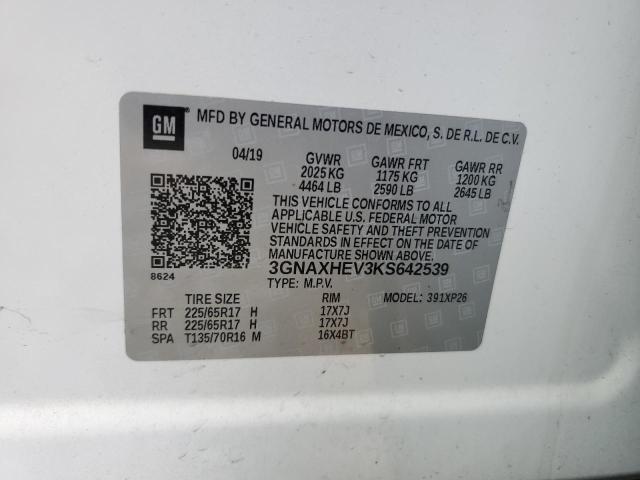 Photo 12 VIN: 3GNAXHEV3KS642539 - CHEVROLET EQUINOX LS 