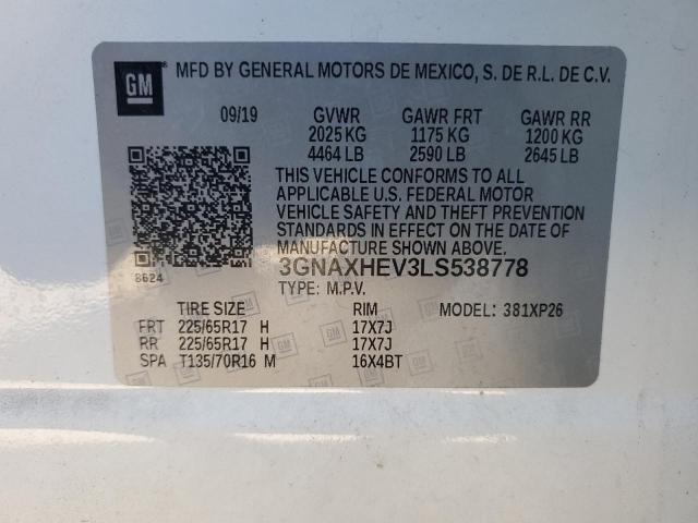 Photo 11 VIN: 3GNAXHEV3LS538778 - CHEVROLET EQUINOX 