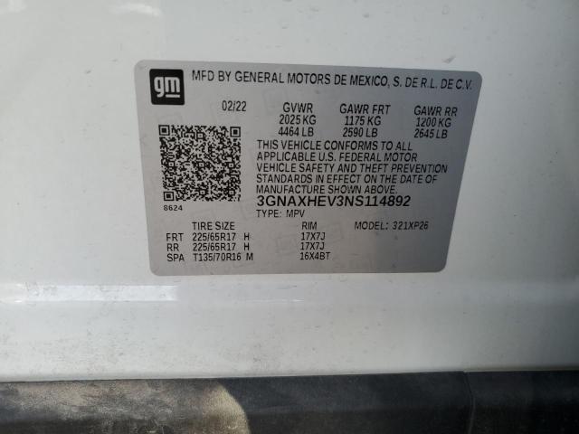 Photo 11 VIN: 3GNAXHEV3NS114892 - CHEVROLET EQUINOX 