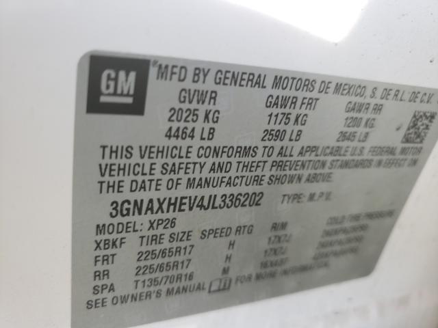 Photo 9 VIN: 3GNAXHEV4JL336202 - CHEVROLET EQUINOX LS 