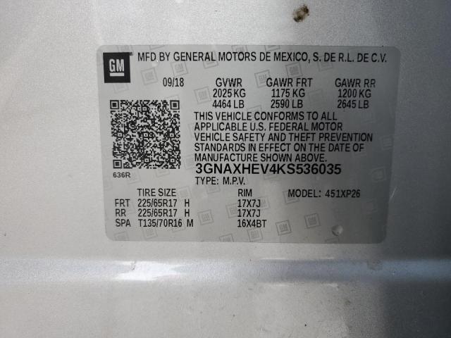 Photo 12 VIN: 3GNAXHEV4KS536035 - CHEVROLET EQUINOX LS 