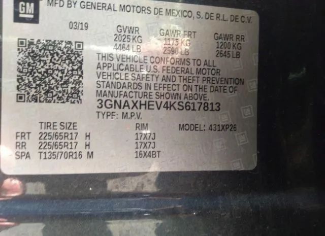 Photo 8 VIN: 3GNAXHEV4KS617813 - CHEVROLET EQUINOX 